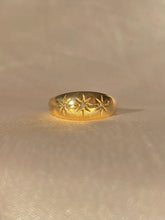 Load image into Gallery viewer, Antique 18k Rose Cut Diamond Starburst Gypsy Ring 1800s