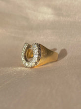 Load image into Gallery viewer, Vintage 14k Diamond Horseshoe Ring