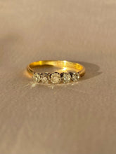 Load image into Gallery viewer, Antique 18k Old Mine Diamond Quintette Ring