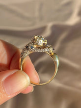 Load image into Gallery viewer, Vintage 9k Tanzanite Pave Sapphire Diamond Jaguar Ring