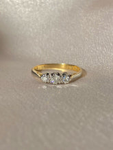 Load image into Gallery viewer, Antique 18k Platinum Trilogy Diamond Art Deco Ring