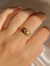 Load image into Gallery viewer, Antique 18k Garnet Trilogy Gypsy Ring 1912
