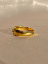 Load image into Gallery viewer, Antique 18k Diamond Solitaire Gypsy Ring 1923