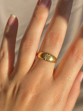 Load image into Gallery viewer, Antique 18k Diamond Solitaire Gypsy Ring 1923