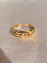 Load image into Gallery viewer, Antique 15k Ruby Diamond Marquise Ring