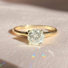 Load image into Gallery viewer, 14k Yellow Gold Platinum Solitaire Diamond Ring 1.02 cts