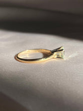 Load image into Gallery viewer, 14k Yellow Gold Platinum Solitaire Diamond Ring 1.02 cts