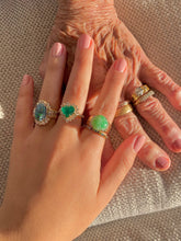 Load image into Gallery viewer, Vintage 14k Carved Jade Diamond Ring