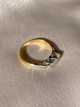 Load image into Gallery viewer, Antique 18k Platinum Trilogy Diamond Art Deco Ring