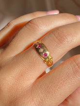 Load image into Gallery viewer, Antique 15k Ruby Diamond Marquise Ring