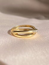 Load image into Gallery viewer, Vintage 9k Diamond Channel Crossover Band