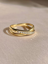 Load image into Gallery viewer, Vintage 9k Diamond Channel Crossover Band