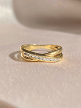 Load image into Gallery viewer, Vintage 9k Diamond Channel Crossover Band