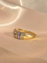 Load image into Gallery viewer, Vintage 9k Tanzanite Diamond Channel Bombe Ring