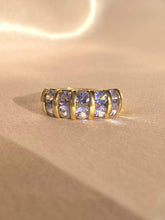 Load image into Gallery viewer, Vintage 9k Tanzanite Diamond Channel Bombe Ring