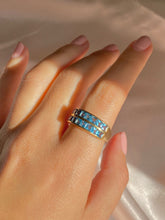Load image into Gallery viewer, Vintage 14k Topaz Princess Cut Channel Ring