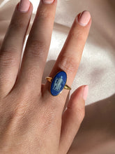 Load image into Gallery viewer, Antique 18k Lapis Lazuli Cameo Ring Wedgwood 1800s