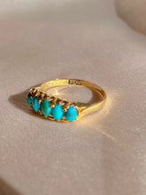 Load image into Gallery viewer, Antique 18k Turquoise Boat Ring 1899