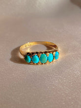 Load image into Gallery viewer, Antique 18k Turquoise Boat Ring 1899