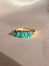 Load image into Gallery viewer, Antique 18k Turquoise Boat Ring 1899
