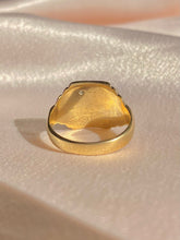 Load image into Gallery viewer, Antique 9k Diamond Starburst Signet Ring 1900s