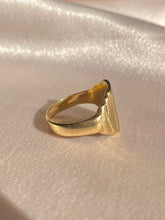 Load image into Gallery viewer, Antique 9k Diamond Starburst Signet Ring 1900s