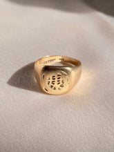 Load image into Gallery viewer, Antique 9k Rose Gold Asian Script Signet Ring 1920s