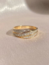 Load image into Gallery viewer, Vintage 9k Diamond Pave Crossover Ring