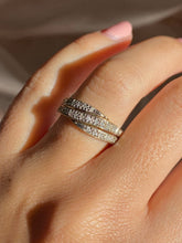 Load image into Gallery viewer, Vintage 9k Diamond Pave Crossover Ring