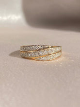 Load image into Gallery viewer, Vintage 9k Diamond Pave Crossover Ring