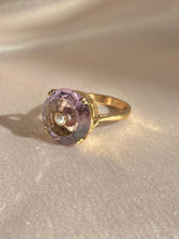 Load image into Gallery viewer, Vintage 9k Amethyst Pearl Target Ring