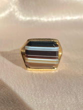Load image into Gallery viewer, Vintage 9k Brown Striped Agate Split Ring 1992