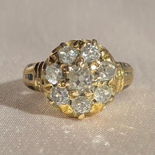 Load image into Gallery viewer, Antique 14k Diamond Old Mine Cut Cluster Ring