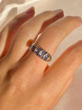 Load image into Gallery viewer, Vintage 9k Tanzanite Diamond Channel Bombe Ring