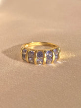 Load image into Gallery viewer, Vintage 9k Tanzanite Diamond Channel Bombe Ring