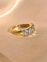 Load image into Gallery viewer, Vintage 9k Tanzanite Diamond Channel Bombe Ring