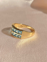 Load image into Gallery viewer, Vintage 14k Topaz Princess Cut Channel Ring