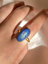 Load image into Gallery viewer, Antique 18k Lapis Lazuli Cameo Ring Wedgwood 1800s