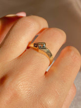 Load image into Gallery viewer, Vintage 10k Asscher Aquamarine Diamond Ring