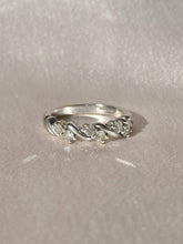 Load image into Gallery viewer, Vintage 9k White Gold Diamond Braided Band