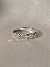 Load image into Gallery viewer, Vintage 9k White Gold Diamond Braided Band