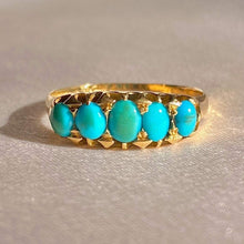 Load image into Gallery viewer, Antique 18k Turquoise Boat Ring 1899