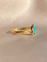 Load image into Gallery viewer, Antique 9k Turquoise Pearl Flower Cluster Ring 1899