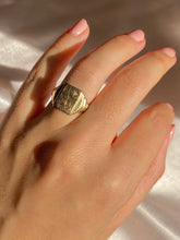 Load image into Gallery viewer, Antique 9k Diamond Starburst Signet Ring 1900s