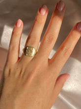 Load image into Gallery viewer, Antique 9k Diamond Starburst Signet Ring 1900s