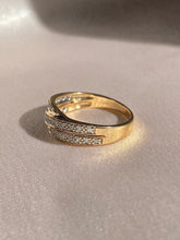Load image into Gallery viewer, Vintage 9k Diamond Pave Crossover Ring