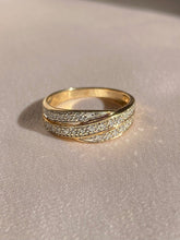 Load image into Gallery viewer, Vintage 9k Diamond Pave Crossover Ring