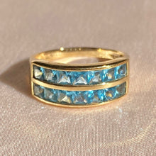 Load image into Gallery viewer, Vintage 14k Topaz Princess Cut Channel Ring