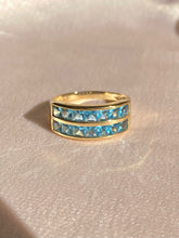 Load image into Gallery viewer, Vintage 14k Topaz Princess Cut Channel Ring