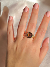 Load image into Gallery viewer, Vintage 9k Smokey Quartz Diamond Checker Ring